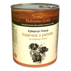 Hubertus Gold Консервований корм для активних собак, індичка та рис, 800г
