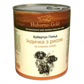 Hubertus Gold Консервований корм для активних собак, індичка та рис, 8..