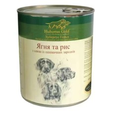Hubertus Gold Консервований корм для активних собак, ягня та рис, 800г