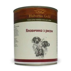Hubertus Gold Консервований корм для активних собак, яловичина та рис, 800г