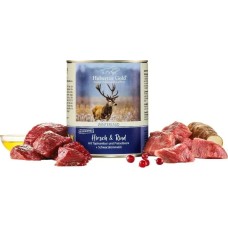 Вологий корм HUBERTUS GOLD Hirsch & Rind, оленина та яловичина з топінамбуром та червоними ягодами, 800 г