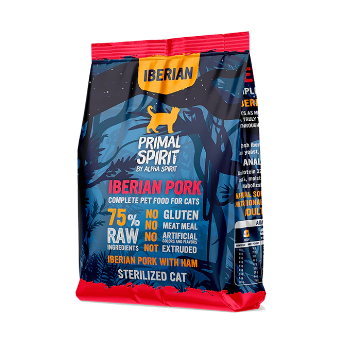 Сухой корм PRIMAL SPIRIT IBERIAN HAM, для кошек, с иберийской свининой и ветчиной, 1 кг