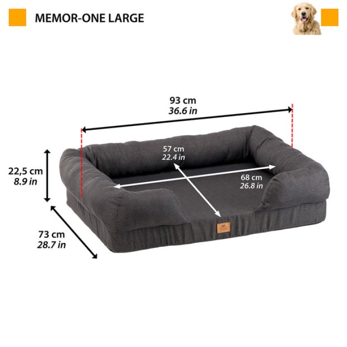 Ferplast MEMOR-ONE L BEDDING ортопедичний лежак для собак 93х73х22.5 см
