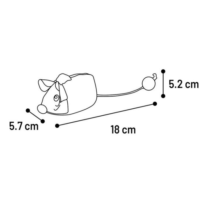 Игрушка для кошек Flamingo Jeany Mouse ФЛАМИНГО ДЖИНИ, мышь с кошачьей мятой, 18 см