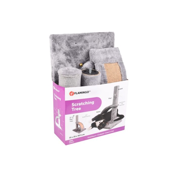 Когтеточка для кошек Flamingo Scratching Tree Tessa ФЛАМИНГО ТЕССА, серый, 35х25х43.5 см