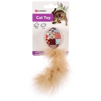 Іграшка для котів Flamingo Vinta Ball with Feathers ФЛАМІНГО ВІНТА, м'яч з котячою м’ятою, шурхотлива, 4.5 см