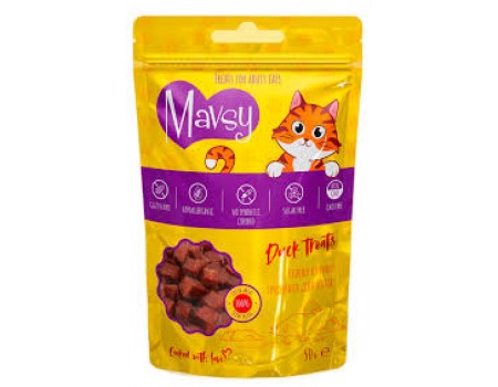 Лакомство для кошек Mavsy-Duck Treats, запеченной утиной грудки, 50 г