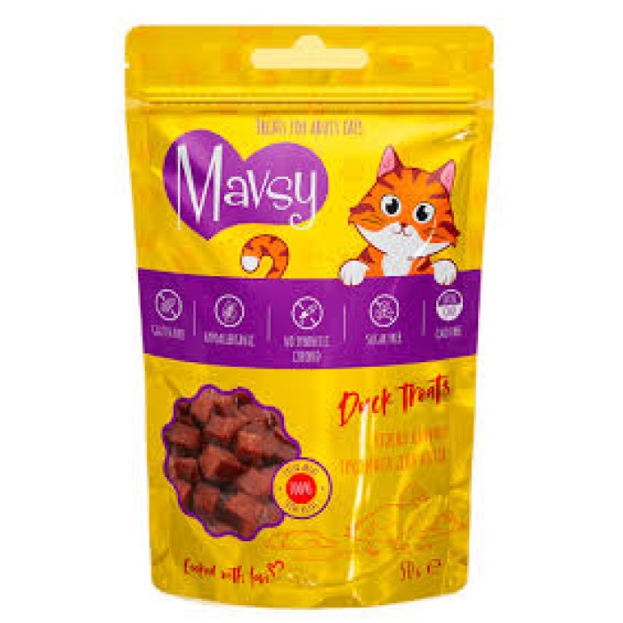 Ласощі для котів Mavsy-Duck Treats, запеченої качиної грудки, 50 г