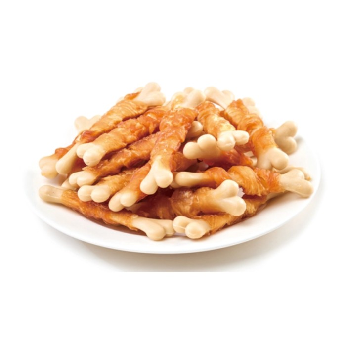 Wanpy Chicken Jerky & Calcium Bone Twists ВАНПИ КОСТЬ С ВЯЛЕНОЙ КУРИЦЕЙ И КАЛЬЦИЕМ лакомство для собак, 0.1 кг