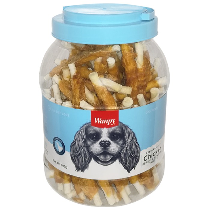 Wanpy Chicken Jerky & Rawhide Twists ВАНПІ ПАЛИЧКА З В’ЯЛЕНОЮ КУРКОЮ ласощі для собак, 0.8 кг