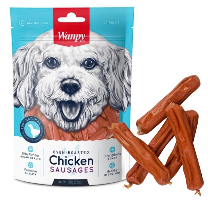 Wanpy Chicken Sausages ВАНПІ КУРЯЧІ СОСИСКИ ласощі для собак, 0.1 кг