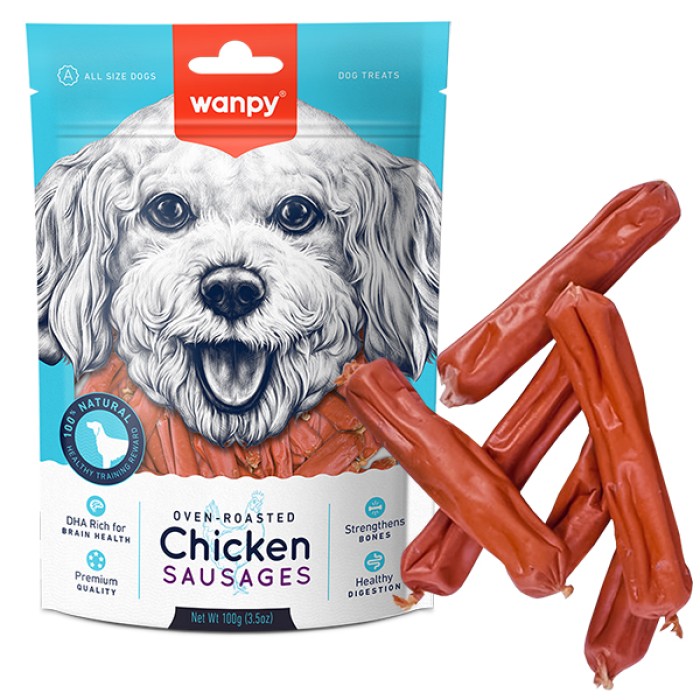 Wanpy Chicken Sausages ВАНПІ КУРЯЧІ СОСИСКИ ласощі для собак, 0.1 кг