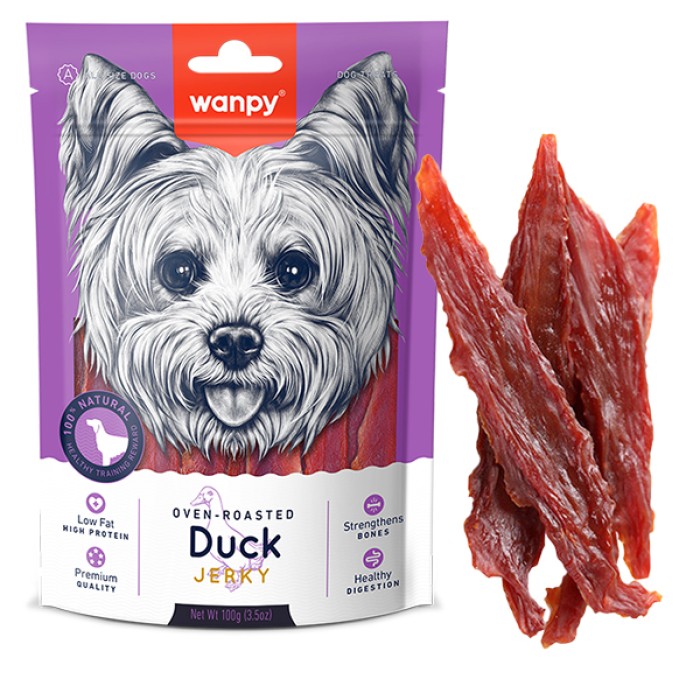 Wanpy Duck Jerky ВАНПИ ФИЛЕ УТКИ ВЯЛЕНОЕ лакомство для собак, 0.1 кг
