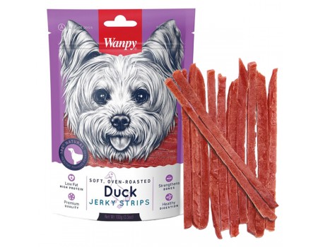 Wanpy Soft Duck Jerky Strips ВАНПІ ФІЛЕ КАЧКИ В’ЯЛЕНЕ СМУЖКИ ласощі для собак, 0.1 кг