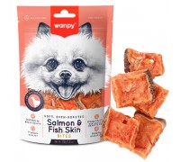 Wanpy Soft Salmon & Fish Skin Bites ВАНПІ М’ЯКІ ШМАТОЧКИ ЛОСОСЯ ласощі..