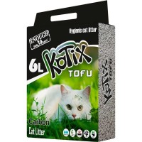 Наполнитель для кошачьего туалета KOTIX TOFU Carbon, соевый, с активированным углем, 6 л