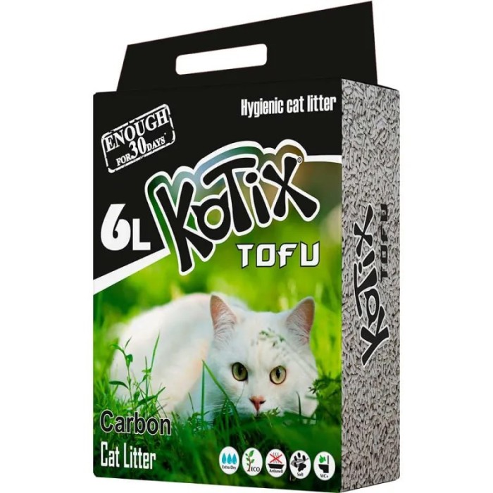 Наповнювач для туалету KOTIX  TOFU Carbon . 6L