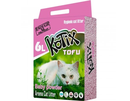 Наповнювач для туалету KOTIX  TOFU Baby Powder . 6L