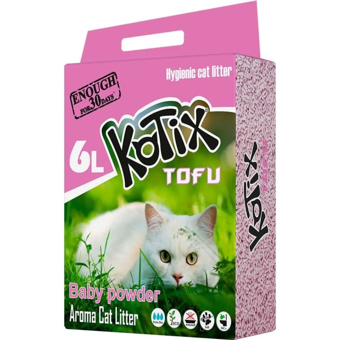 Наповнювач для туалету KOTIX  TOFU Baby Powder . 6L