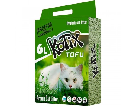 Наповнювач для туалету KOTIX  TOFU Aloe Vera. 6L