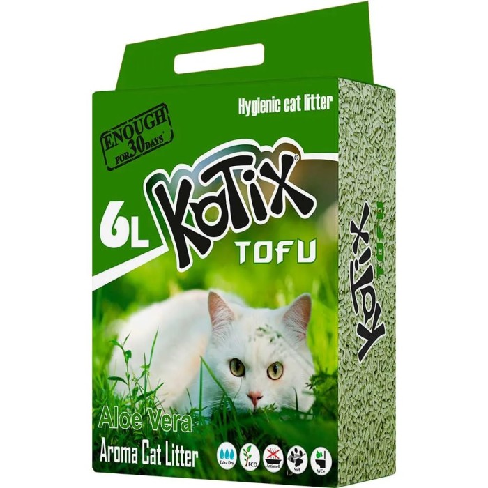 Наповнювач для туалету KOTIX  TOFU Aloe Vera. 6L