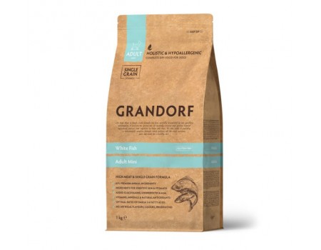 Сухий корм Grandorf White Fish Adult MIni, для дорослих собак малих порід , з білою рибою, 1 кг