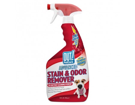 Спрей АУТ! АДВАНСЕД,усовершенствованный, для удаления пятен и запаха от жизнедеятельности собак и кошек, 945 мл