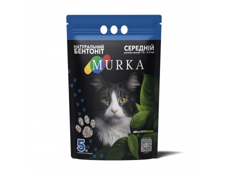 Гигиенический наполнитель "МУРКА", комкующийся средний (1,5-2,5 мм), 5кг