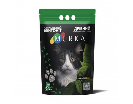 Гигиенический наполнитель "МУРКА", комкующийся мелкозернистый (0,8-1,5 мм), 5кг