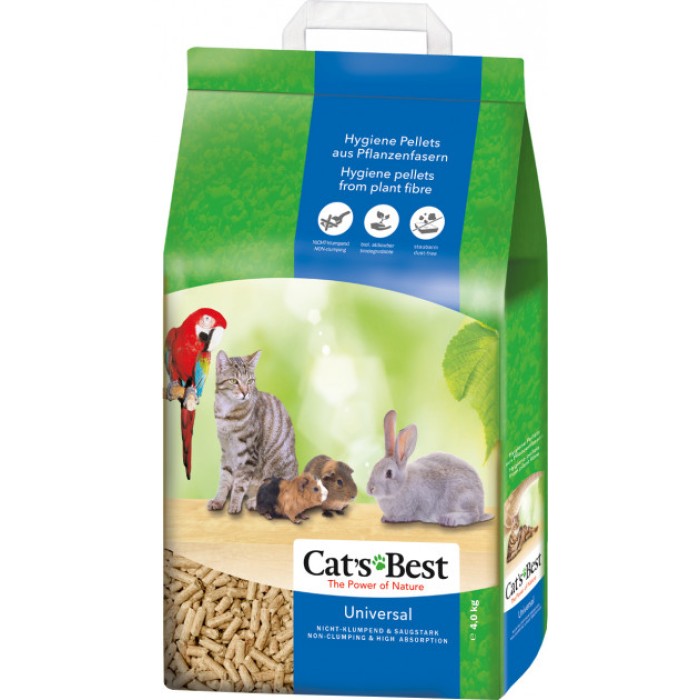 Древесный наполнитель Cat's Best Universal для домашних животных, 11 кг (20 л)