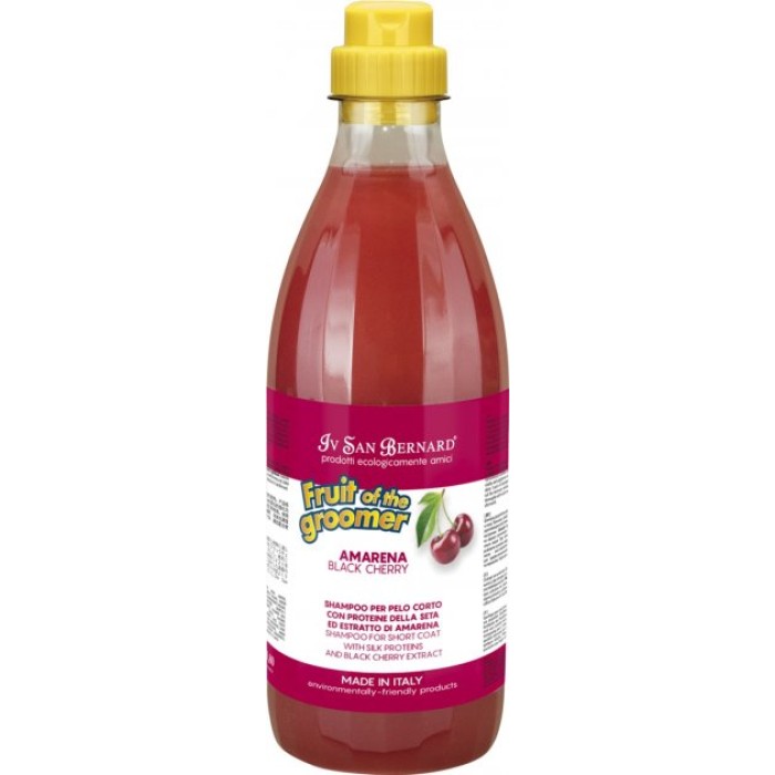 Шампунь Iv San Bernard Black Cherry для короткої вовни, з протеїнами шовку та чорною вишнею, 1л