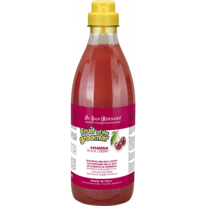 Шампунь Iv San Bernard Black Cherry для короткої вовни, з протеїнами шовку та чорною вишнею, 500мл