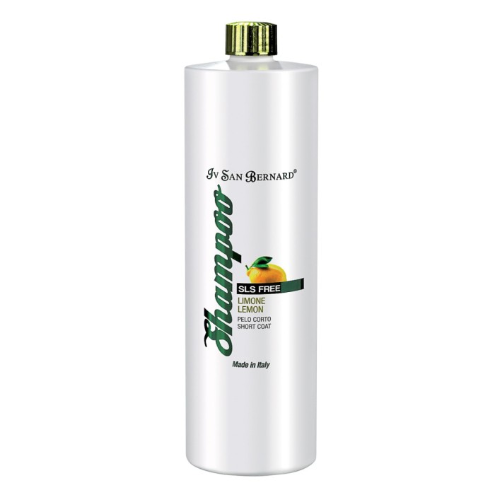 Шампунь Iv San Bernard Lemon SLS FREE (кіт/соб.), корот. шерсті, проти лупи, аром лимона, 1л