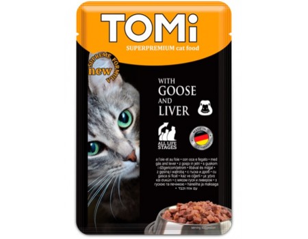 TOMi goose liver ГУСЬ ПЕЧЕНЬ консервы для кошек, влажный корм, пауч , 0.1 кг.