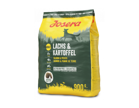 JOSERA Lachs & Kartoffel - беззерновой сухой корм Йозера Лакс Картофель (Лосось и Картофель)  для взрослых и пожилых собак с чувствительным пищеварением и массой тела более 5 кг, 0,9 кг