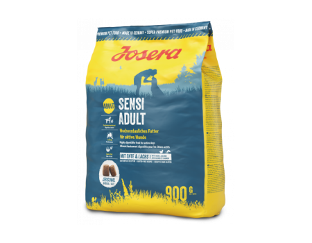 JOSERA SensiAdult - сухой корм Йозера с уткой, рисом и лососем для взрослых активных собак с чувствительным пищеварением, 0,9 кг