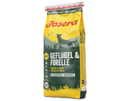 Josera  ГЕФЛЮГЕЛЬ & FORELLE - без зерновой корм Йозера  для спортивных собак 15 кг