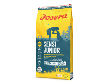 Сухой корм для подрастающих собак JOSERA SensiJunior, для средних, больших и гигантских пород, мясо птицы и рыбы, 12.5кг.