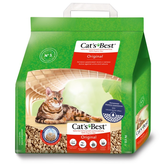 Древесный наполнитель, Cat's Best Original, 5л/2,1кг