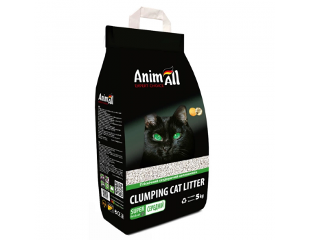AnimAll  Наполнитель для кошачьего туалета средняя фракция Бентонитовый комкующий 5 кг (6 л)