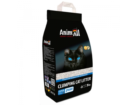 AnimAll  Наполнитель для кошачьего туалета мелкая фракция Бентонитовый комкующий 5 кг (6 л)