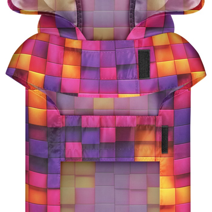 Дощовик-накидка з капюшоном для собак WAUDOG Clothes, "Куби 3Д", XXS, А 23-26 см, B 30-36 см, С 15-20 см
