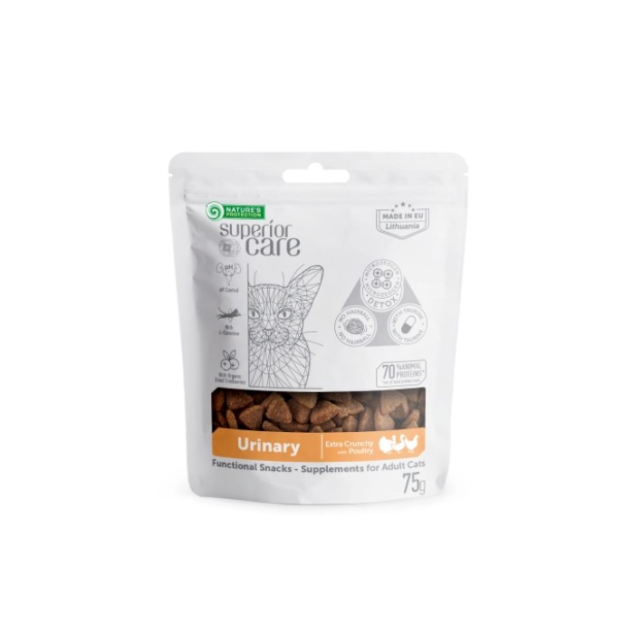 Лакомство для кошек Nature's Protection Superior Care URINARY WITH POULTRY, поддержка здоровья мочевыделительной системы, мясо птицы, 75 г