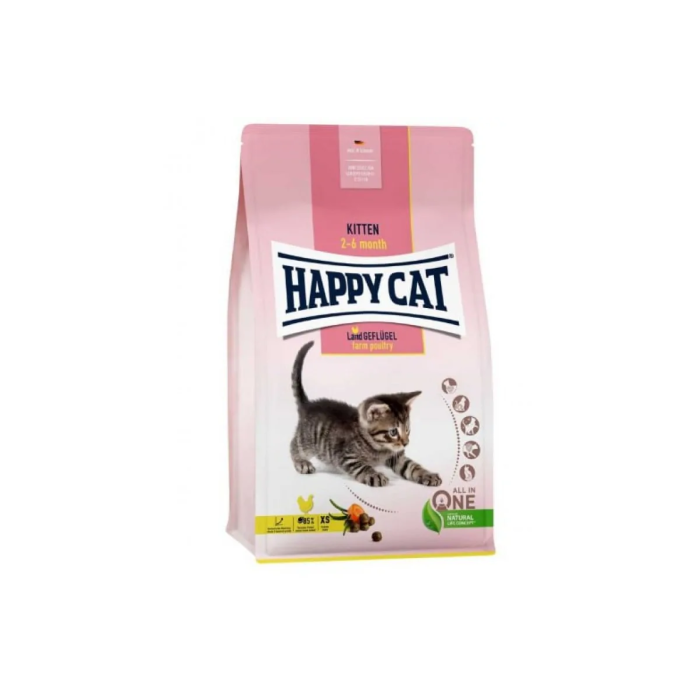 Happy cat  Kitten Land-Geflugel 1.3 kg для кошенят з птицею (XS)