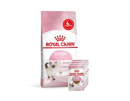 Акція // Сухий корм для котенят ROYAL CANIN KITTEN 2кг + 4 паучі в подарунок