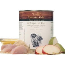 Вологий корм HUBERTUS GOLD Geflügel & Rei, птиця та рис з яблуком і грушею, 800 г