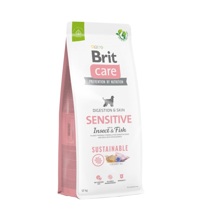 Корм для собак с чувствительным пищеварением Brit Care Dog Sustainable Sensitive с рыбой и насекомыми, 12 кг