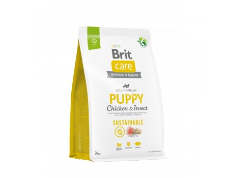***Корм сухий Brit Care Dog Sustainable Puppy для цуценят з куркою та комахами 3кг(термін придатност