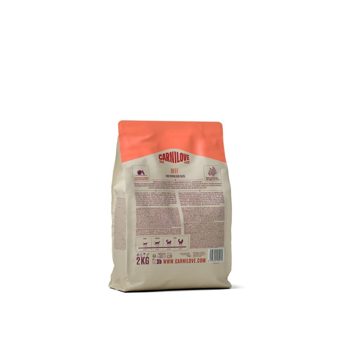 Корм сухой Carnilove True Fresh Beef Sterilised для стерилизованных кошек, говядина, 2 кг