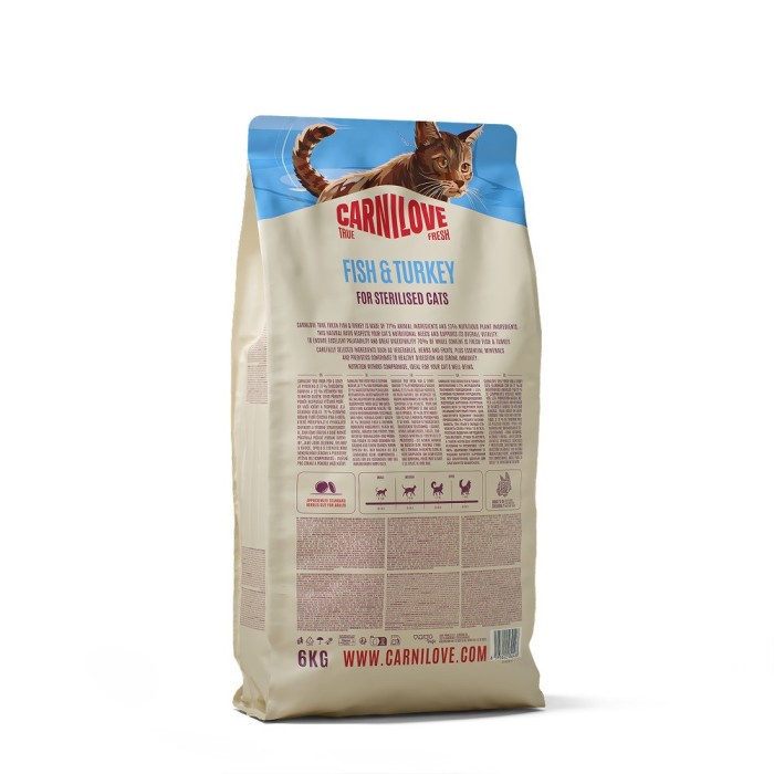 Корм сухий Carnilove True Fresh Fish & Turkey Sterilised для стерилізованих котів риба та індичка 6 